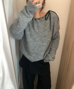 アイレットリボンニット CHARCOAL