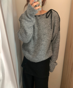 アイレットリボンニット CHARCOAL