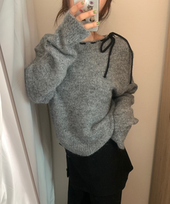 アイレットリボンニット CHARCOAL