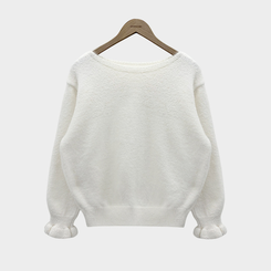 보온성 두배포근 보트넥 루즈핏 니트 케이프 숄 망토 세트