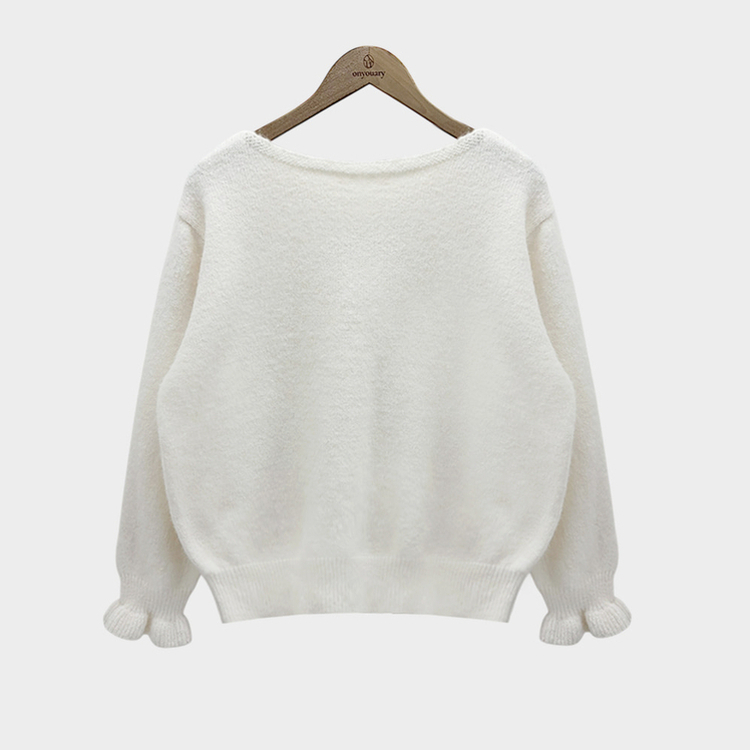 보온성 두배포근 보트넥 루즈핏 니트 케이프 숄 망토 세트