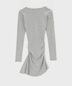 ドットシャーリングフレアワンピース