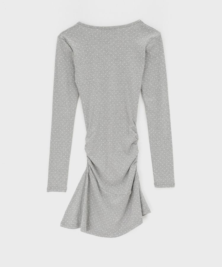 ドットシャーリングフレアワンピース