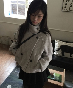 ダブルハイネックショートコート｜コート｜韓国ファッション通販 SONA