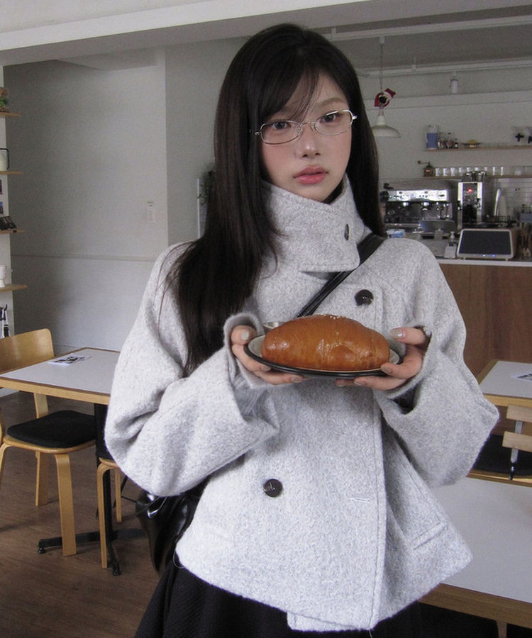 ダブルハイネックショートコート｜コート｜韓国ファッション通販 SONA