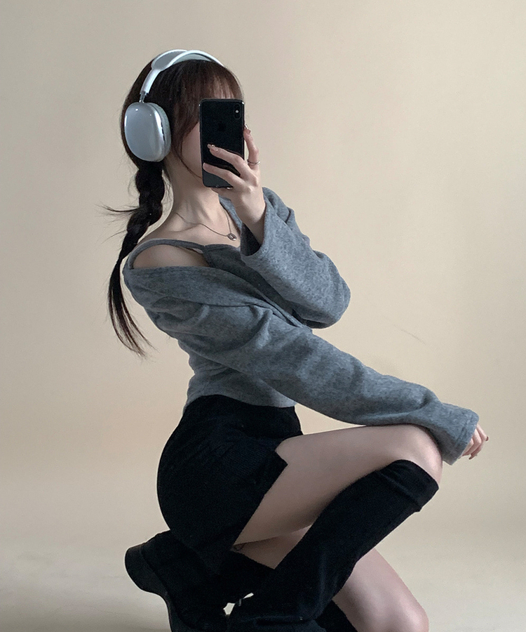 【SET】キャミソール ボレロガーディガン GREY