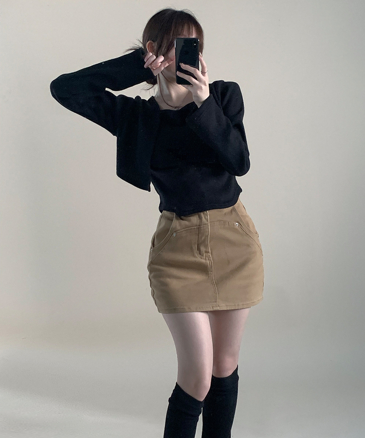 【SET】キャミソール ボレロガーディガン BLACK