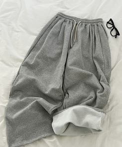 【起毛】72刺繍ピンタックワイドトレーニングパンツ(5color)