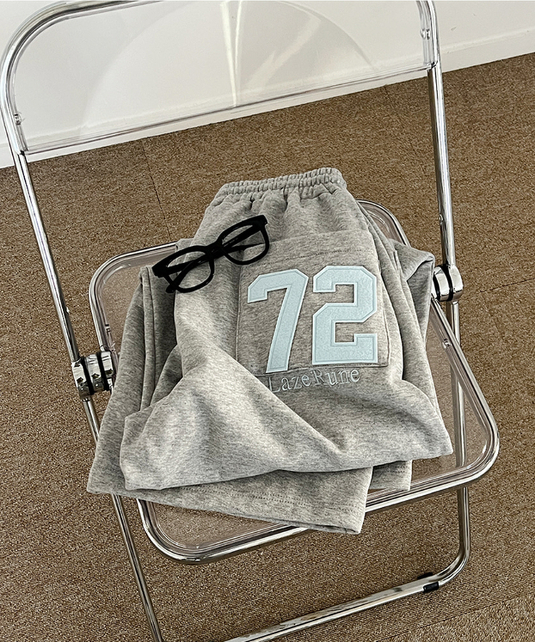 【起毛】72刺繍ピンタックワイドトレーニングパンツ(5color)