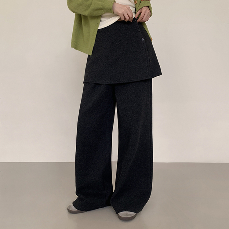 2ユーレイラップスカートパンツ BLACK