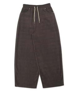 チェックポケットフリースバルーンワイドパンツ