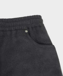 チェックポケットフリースバルーンワイドパンツ