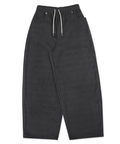 チェックポケットフリースバルーンワイドパンツ