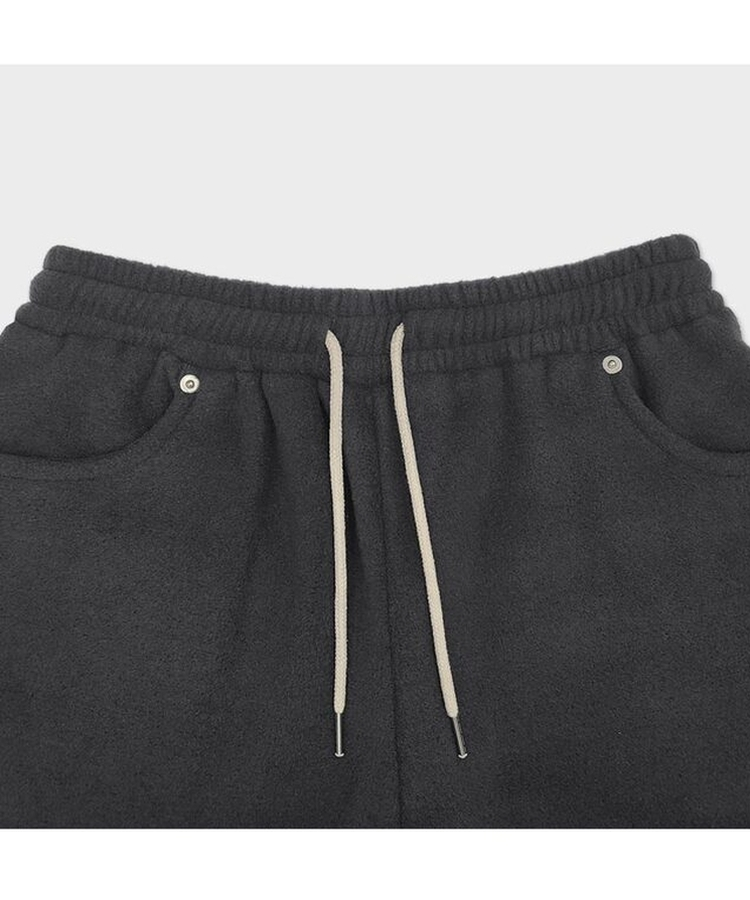 チェックポケットフリースバルーンワイドパンツ