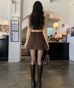 フレアミニスカート BROWN