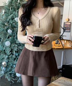 フレアミニスカート BROWN