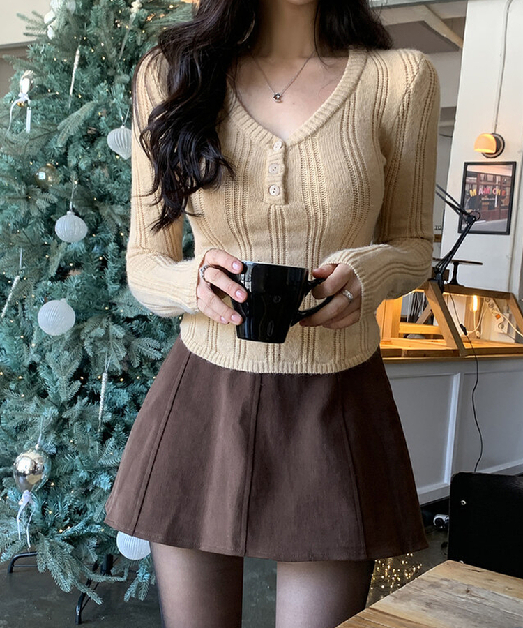 フレアミニスカート BROWN