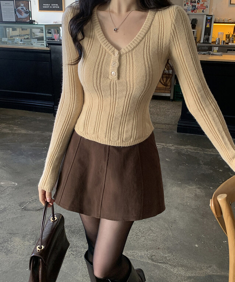 フレアミニスカート BROWN