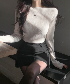 ライクプリーツブラウス IVORY