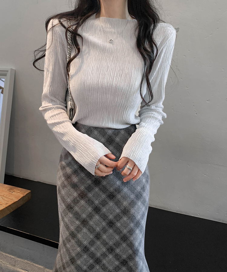 ライクプリーツブラウス GRAY