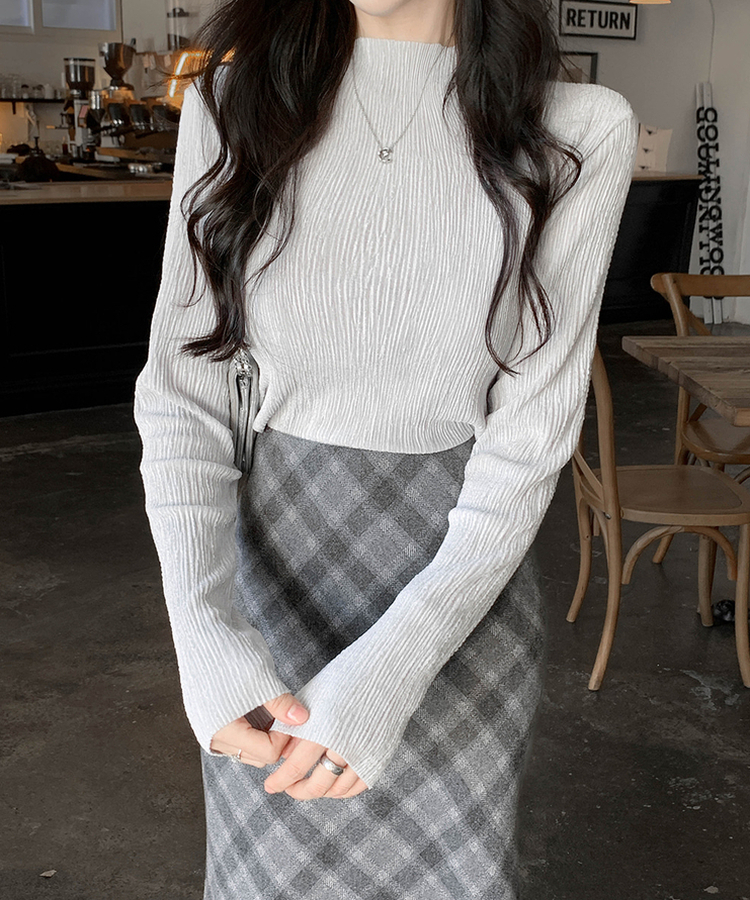 ライクプリーツブラウス GRAY