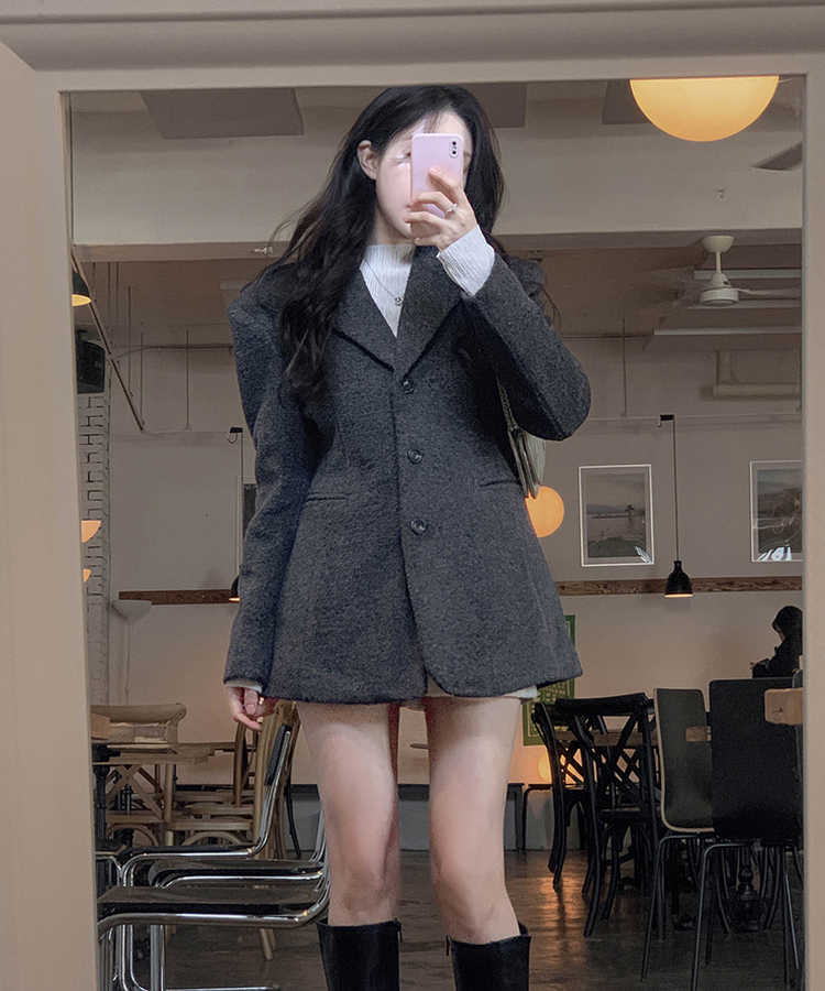 ライクプリーツブラウス GRAY