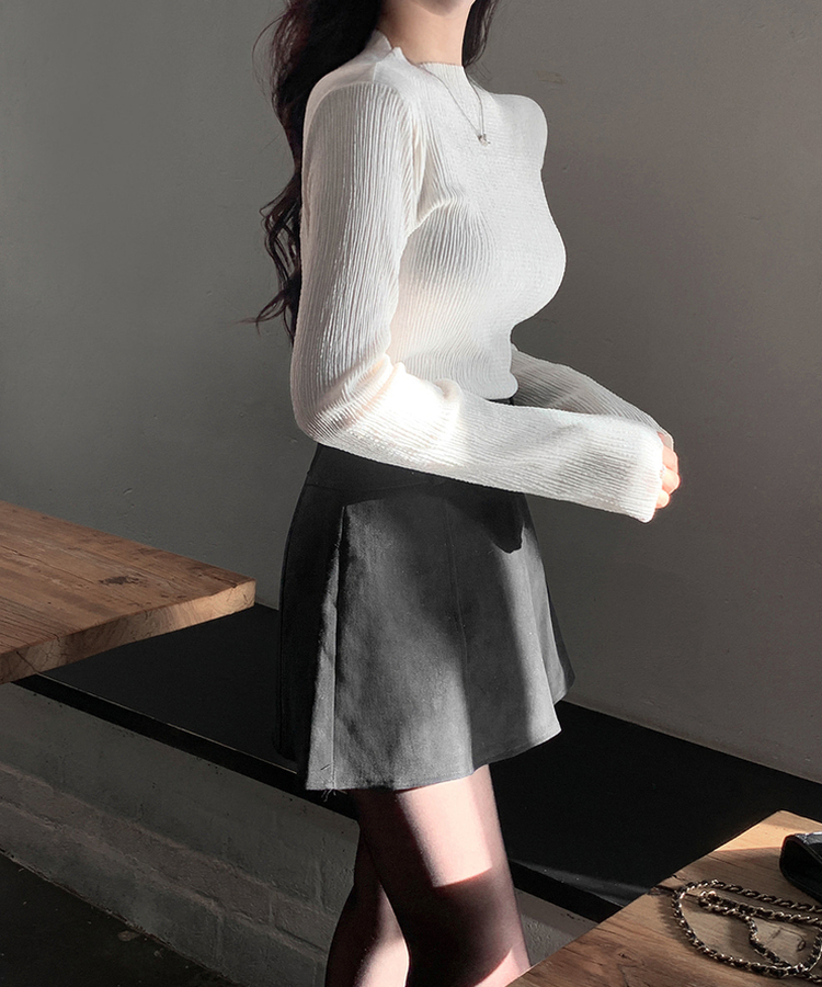 ライクプリーツブラウス IVORY