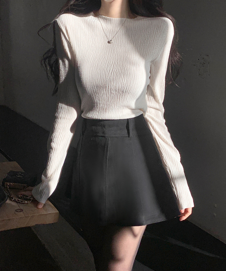 ライクプリーツブラウス IVORY