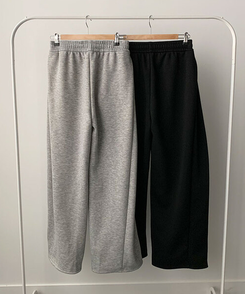 【丈別】【起毛】スターワイドサイドピンタックトレーニングパンツ