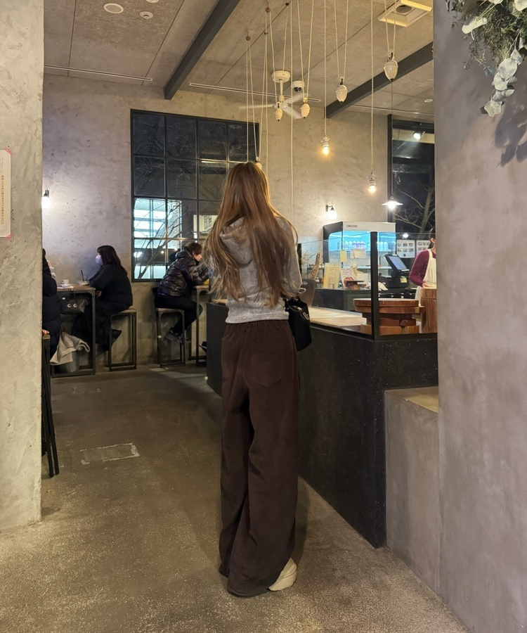 절개 골덴 팬츠 밤색