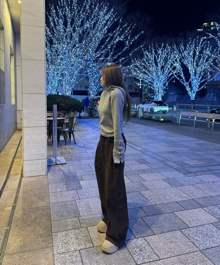 절개 골덴 팬츠 밤색