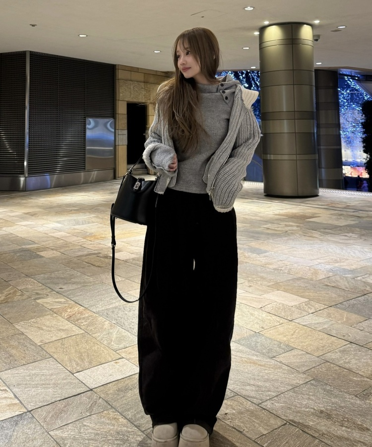 절개 골덴 팬츠 밤색