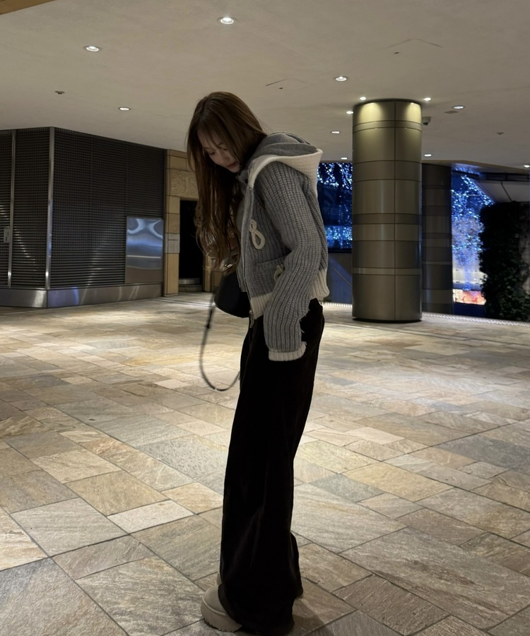 절개 골덴 팬츠 밤색