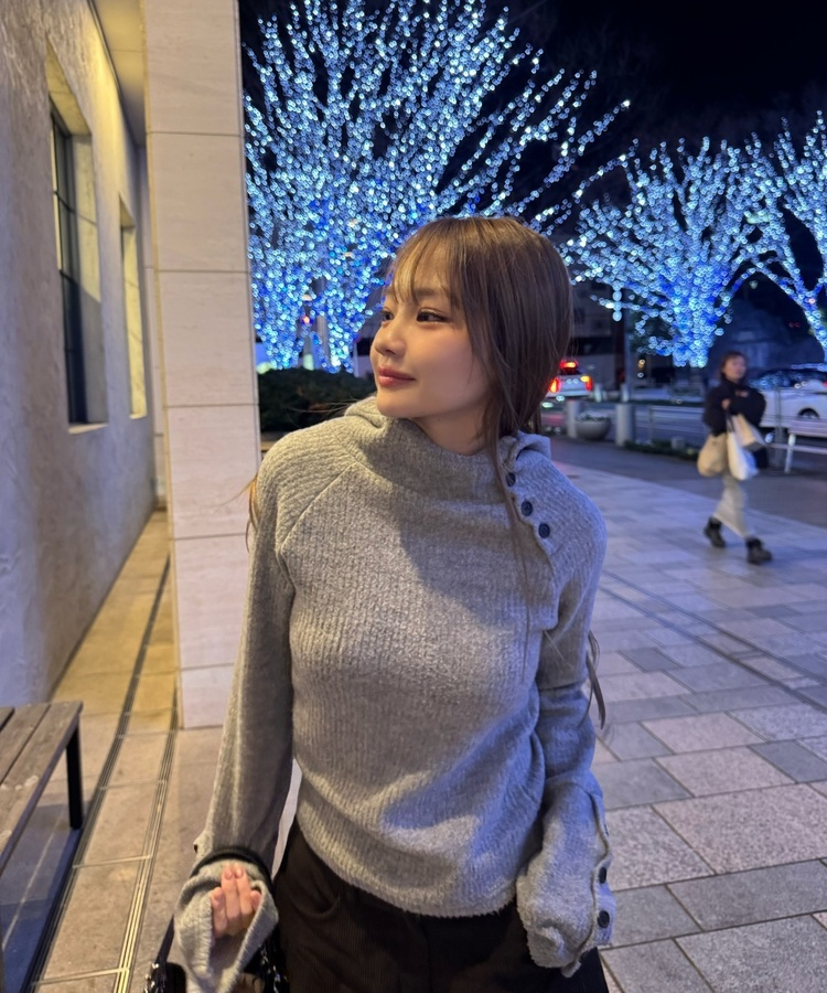 토모리 터들 버튼 후드 그레이