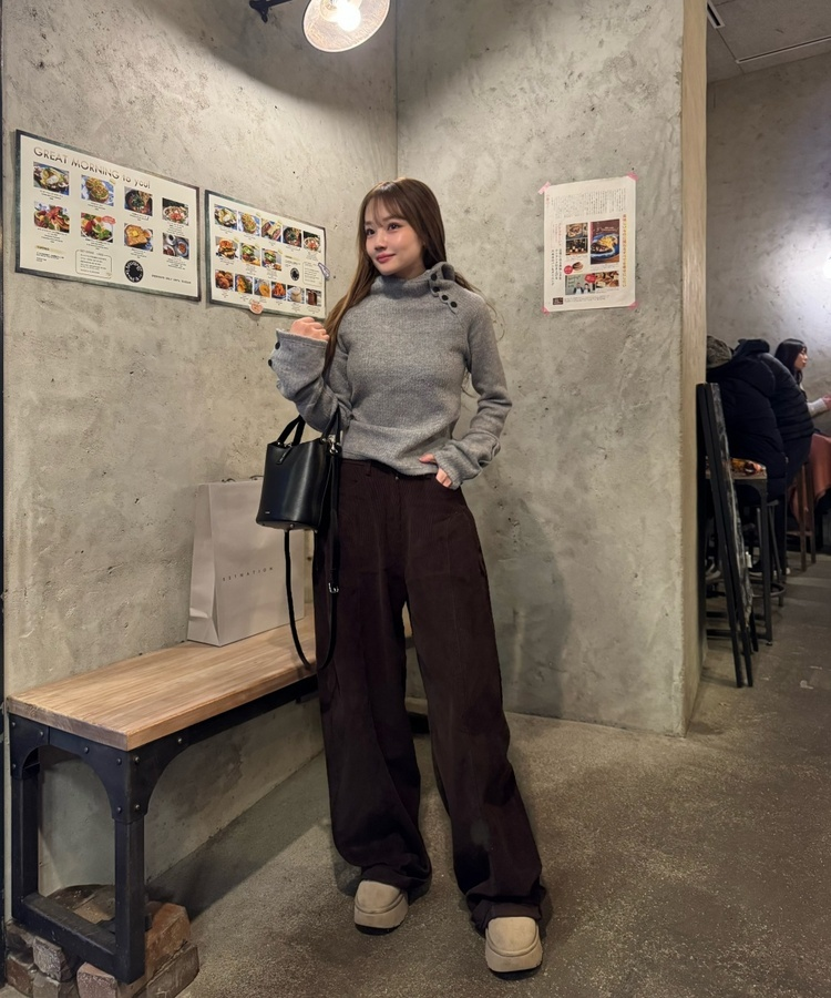 토모리 터들 버튼 후드 그레이