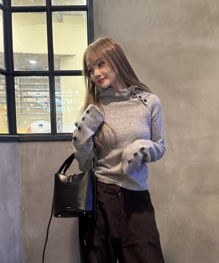 토모리 터들 버튼 후드 그레이