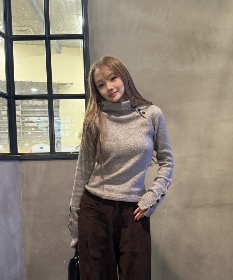 토모리 터들 버튼 후드 그레이