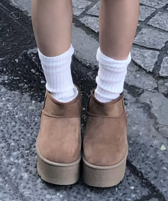 루즈핏 니트 니삭스 레그워머 화이트