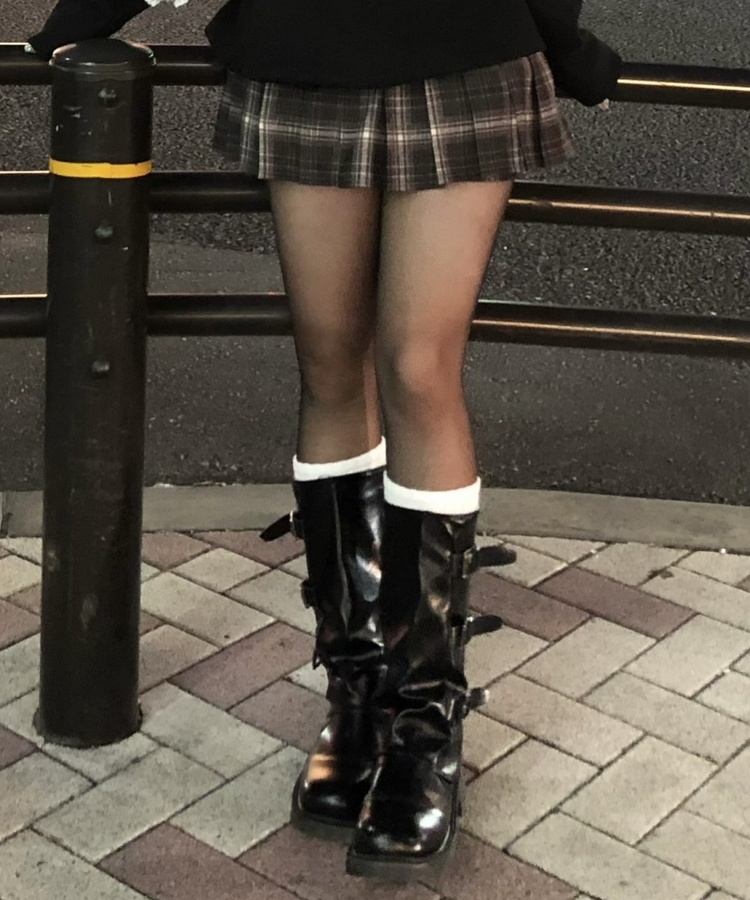 スリーベルトミドルブーツ BLACK