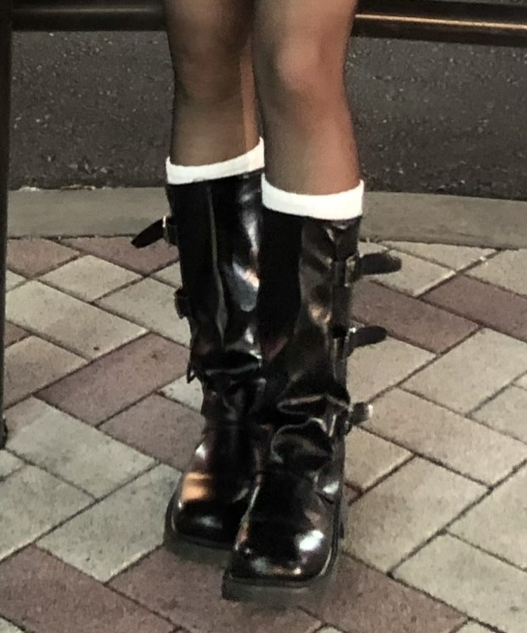 スリーベルトミドルブーツ BLACK