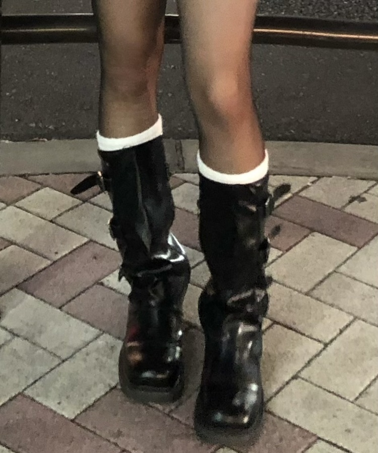 スリーベルトミドルブーツ BLACK