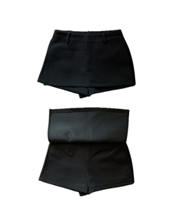 【ベルト付き】厚手無地スカートパンツ