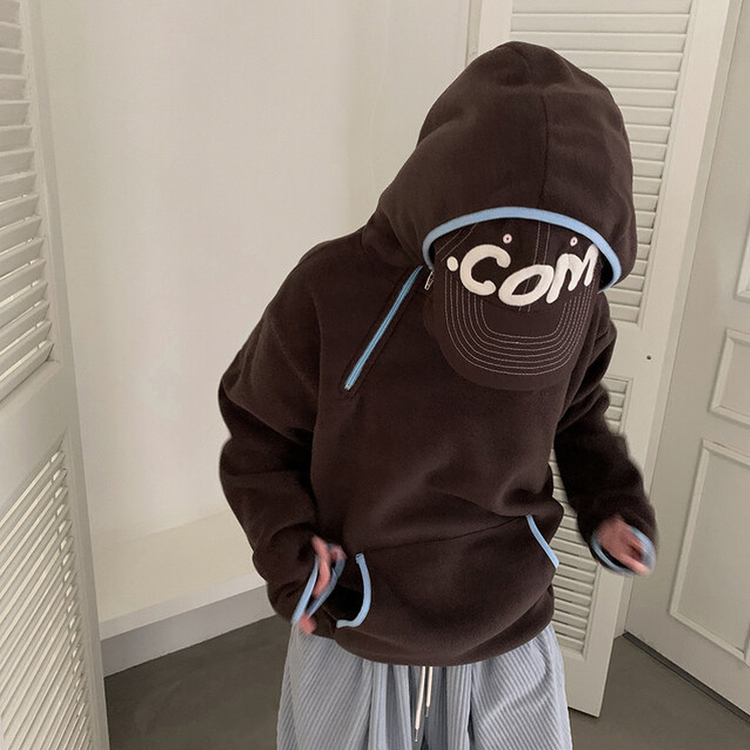 포근하게 스며드는 배색 후리스 후드티 t