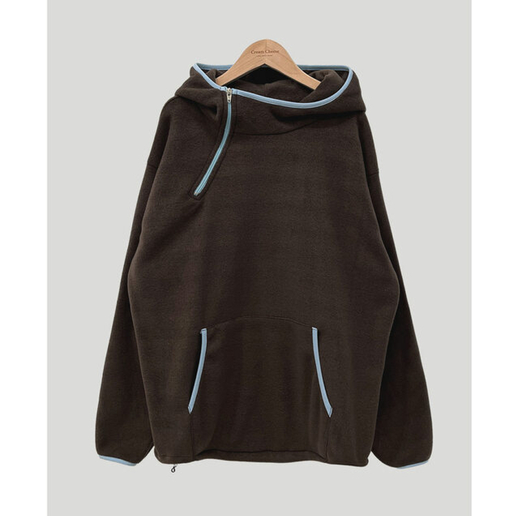 포근하게 스며드는 배색 후리스 후드티 t