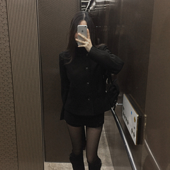 モノハーフショートコートジャケット BLACK