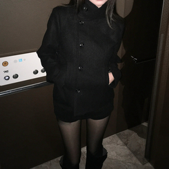 モノハーフショートコートジャケット BLACK