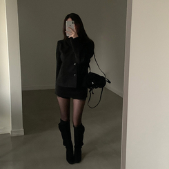 モノハーフショートコートジャケット BLACK