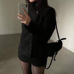 モノハーフショートコートジャケット BLACK