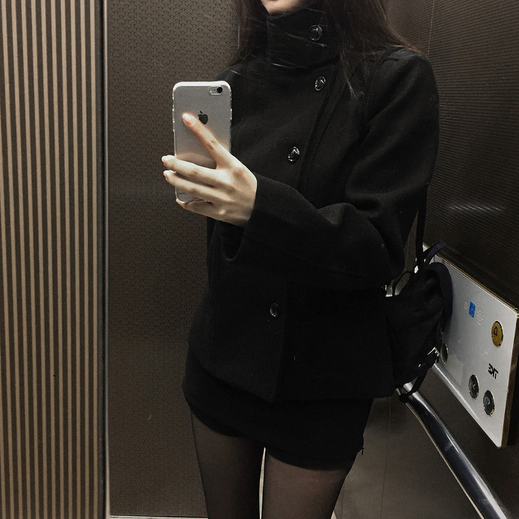 モノハーフショートコートジャケット BLACK