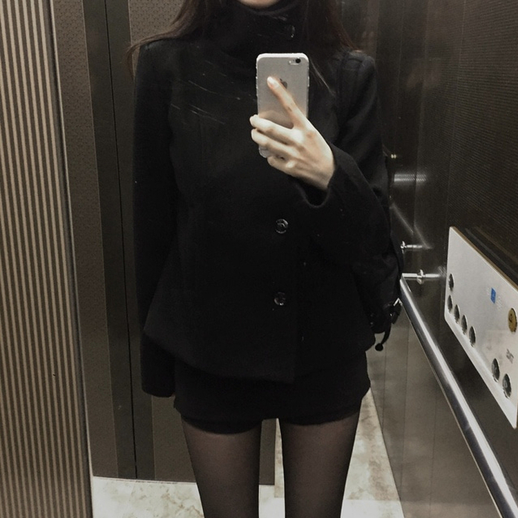 モノハーフショートコートジャケット BLACK